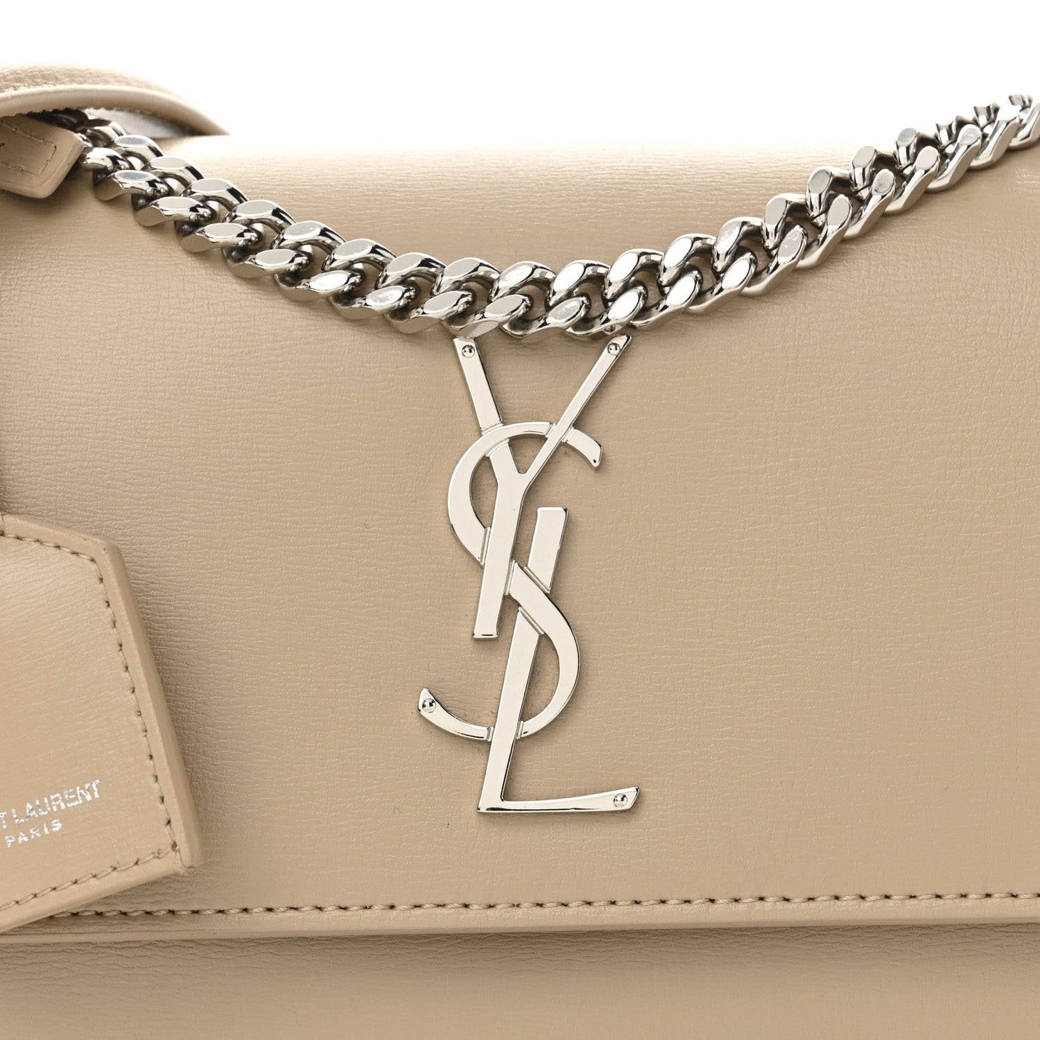 Saint Laurent Calfskin Medium Monogram Sunset Dark Beige 8 of 11