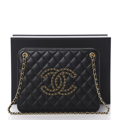 Chanel Calfskin Quilted CC Chain Accordion Tote Black 16 of 16