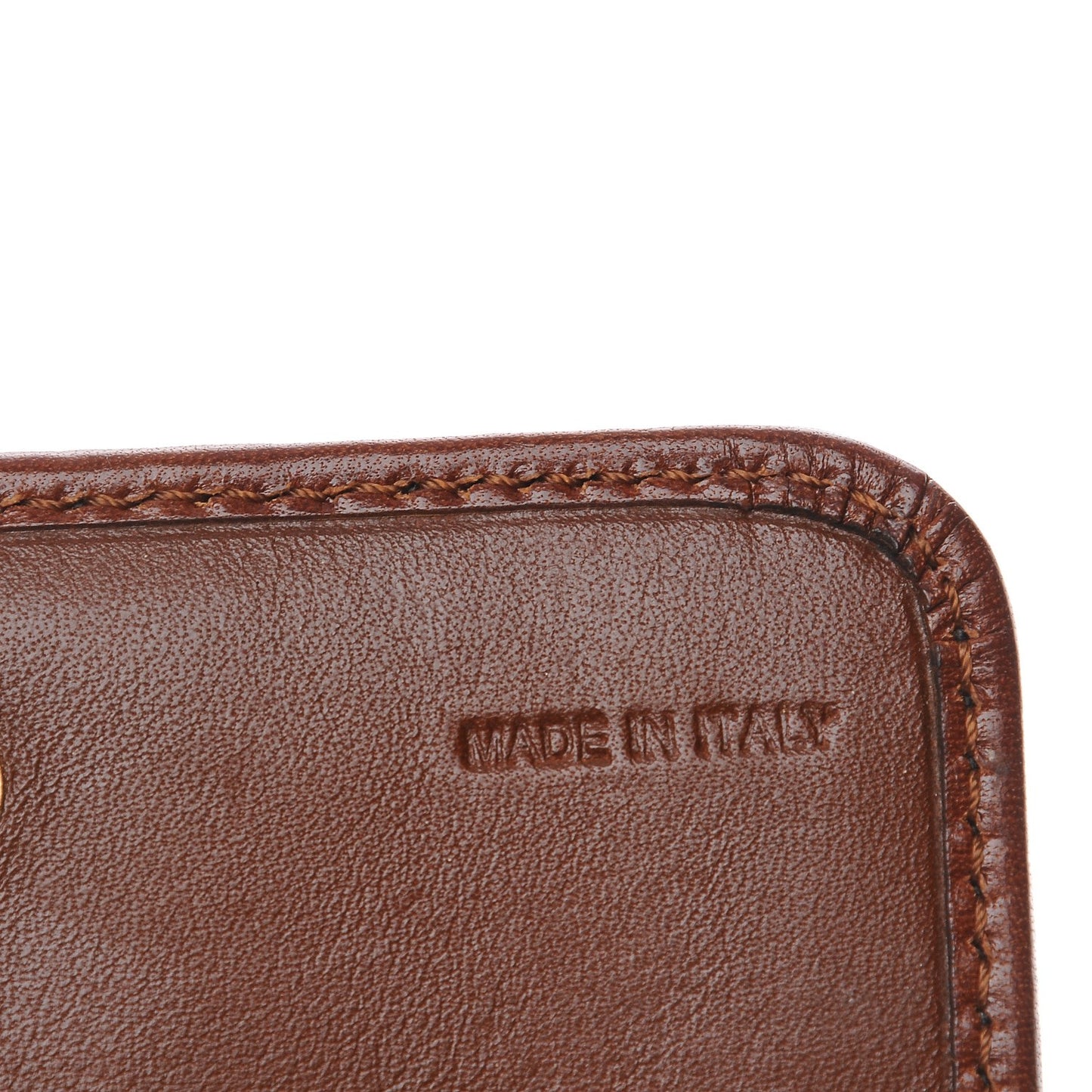 Bridle Calfskin House Check Medium Leighton Wallet Dark Tan