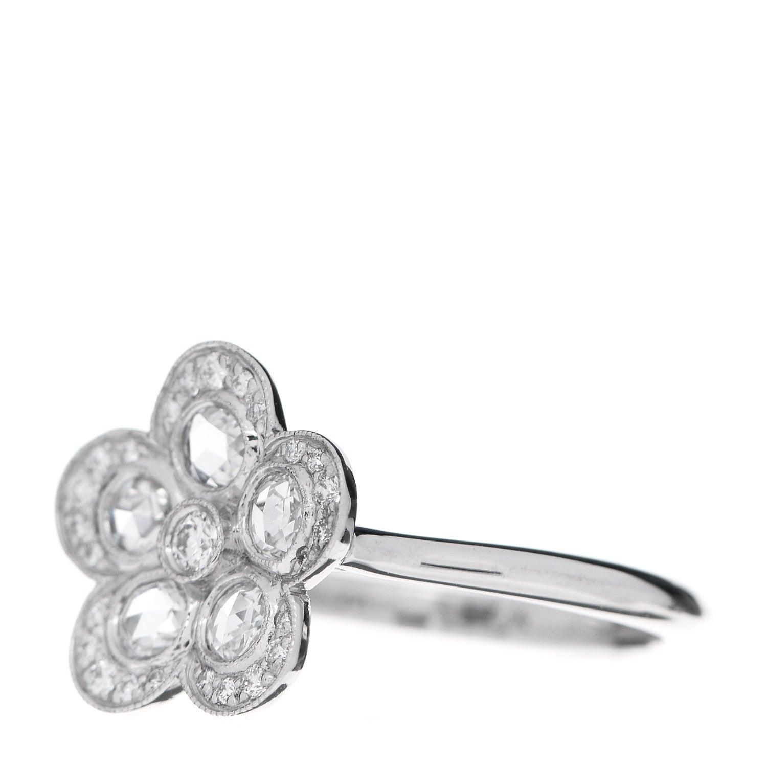 Tiffany Platinum Diamond Enchant Flower Ring 52 6 3 of 5
