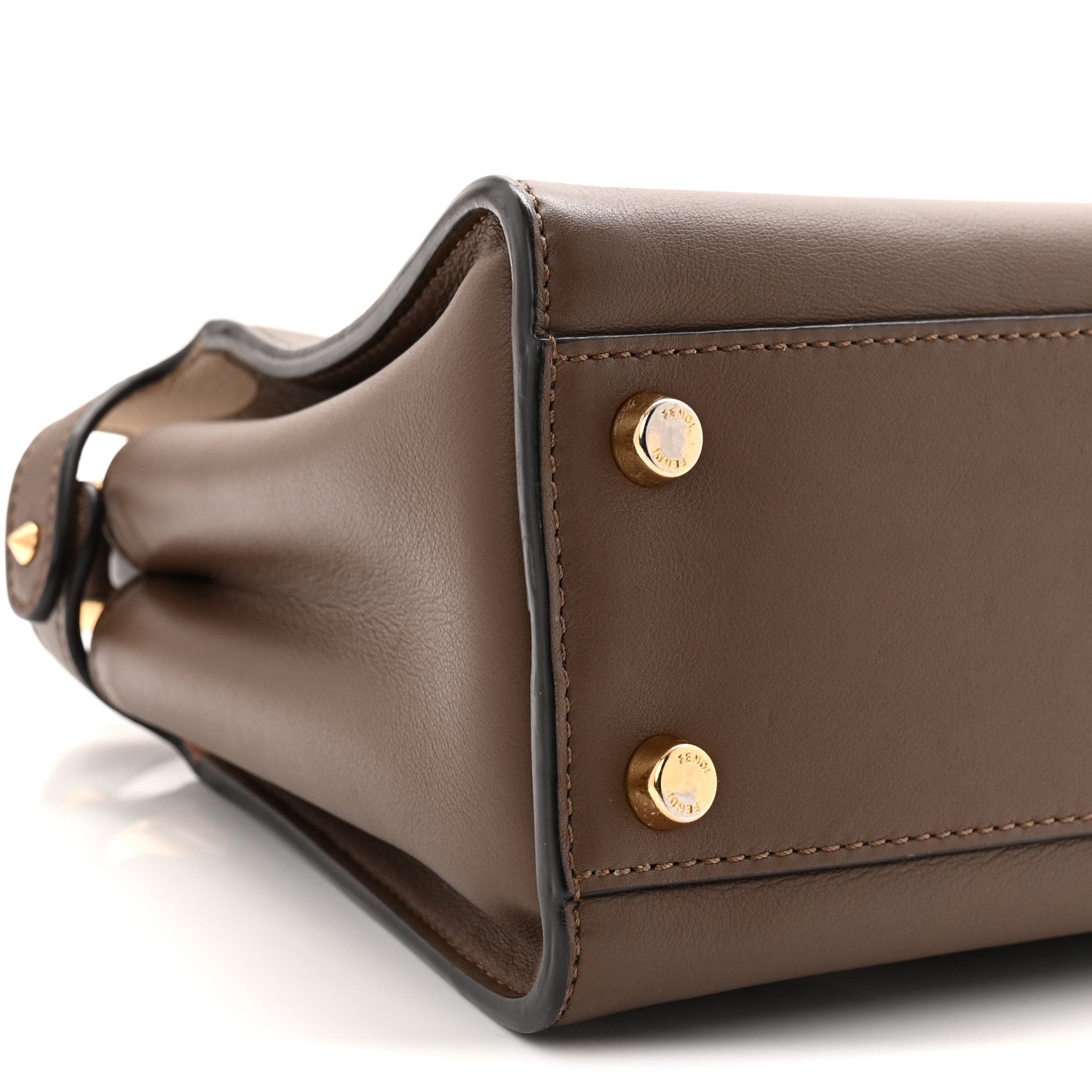 Fendi Vitello Tahiti Burro Bi-Color Medium Peekaboo Iconic Essentially Satchel Maya Camelia Confetto 9 of 10
