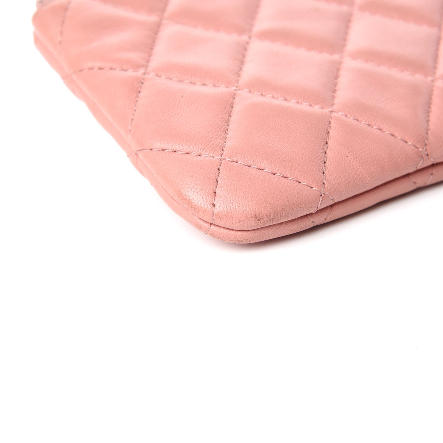 Chanel Lambskin Quilted Small Cosmetic Case Pink 5 of 13