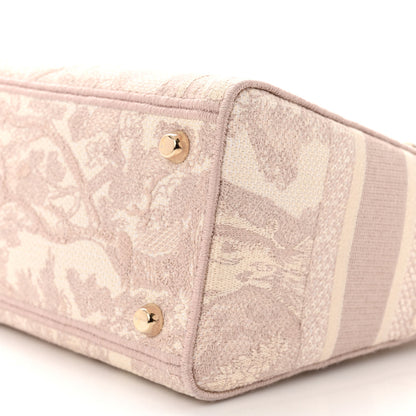 Christian Dior Canvas Toile De Jouy Reverse Embroidered Medium Lady D-Lite Rose 9 of 10
