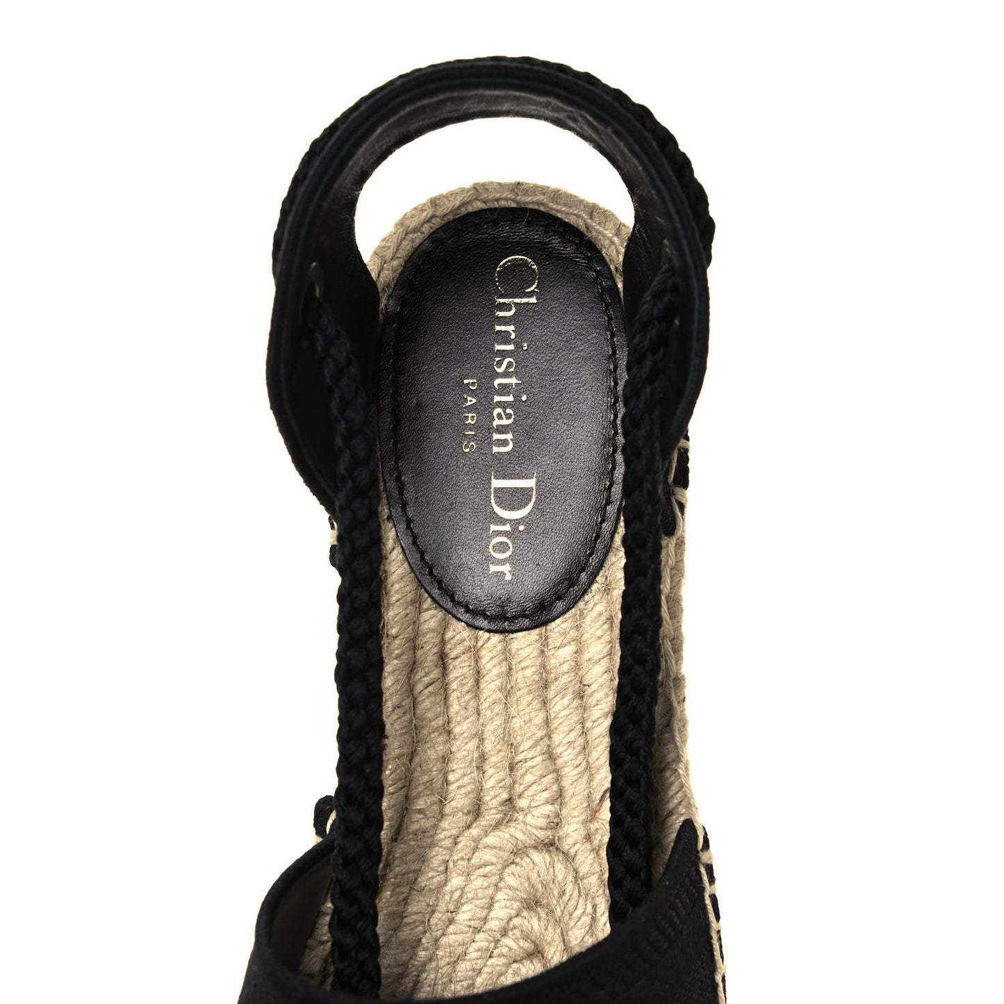 Canvas Embroidered Granville Ankle Tie Espadrilles Flats 42 Black