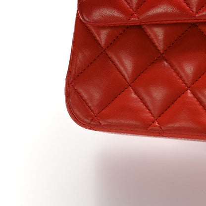 Chanel Lambskin Quilted Medium Double Flap Red 17 of 20