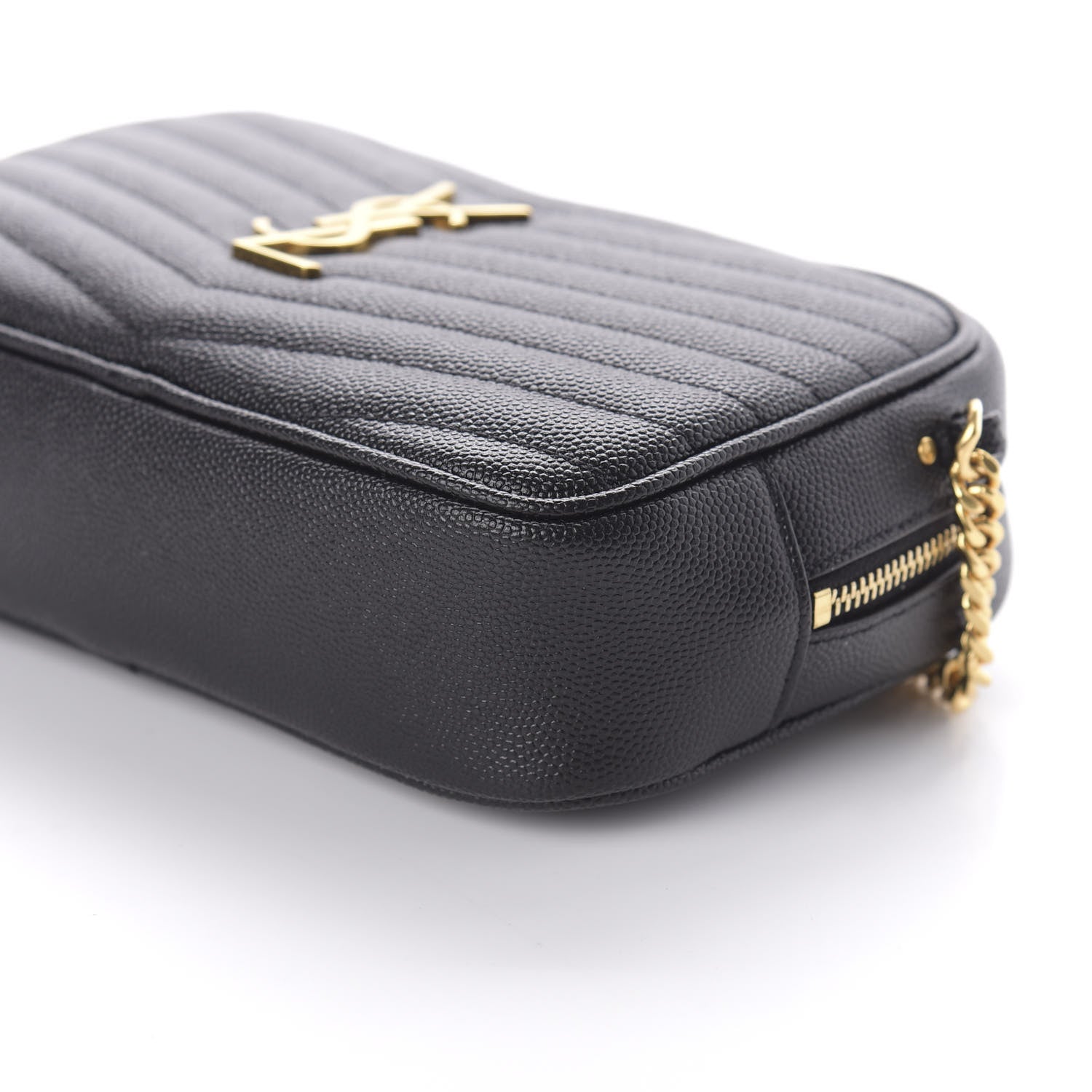 Saint Laurent Grain De Poudre Matelasse Monogram Mini Lou Camera Bag Black 7 of 11