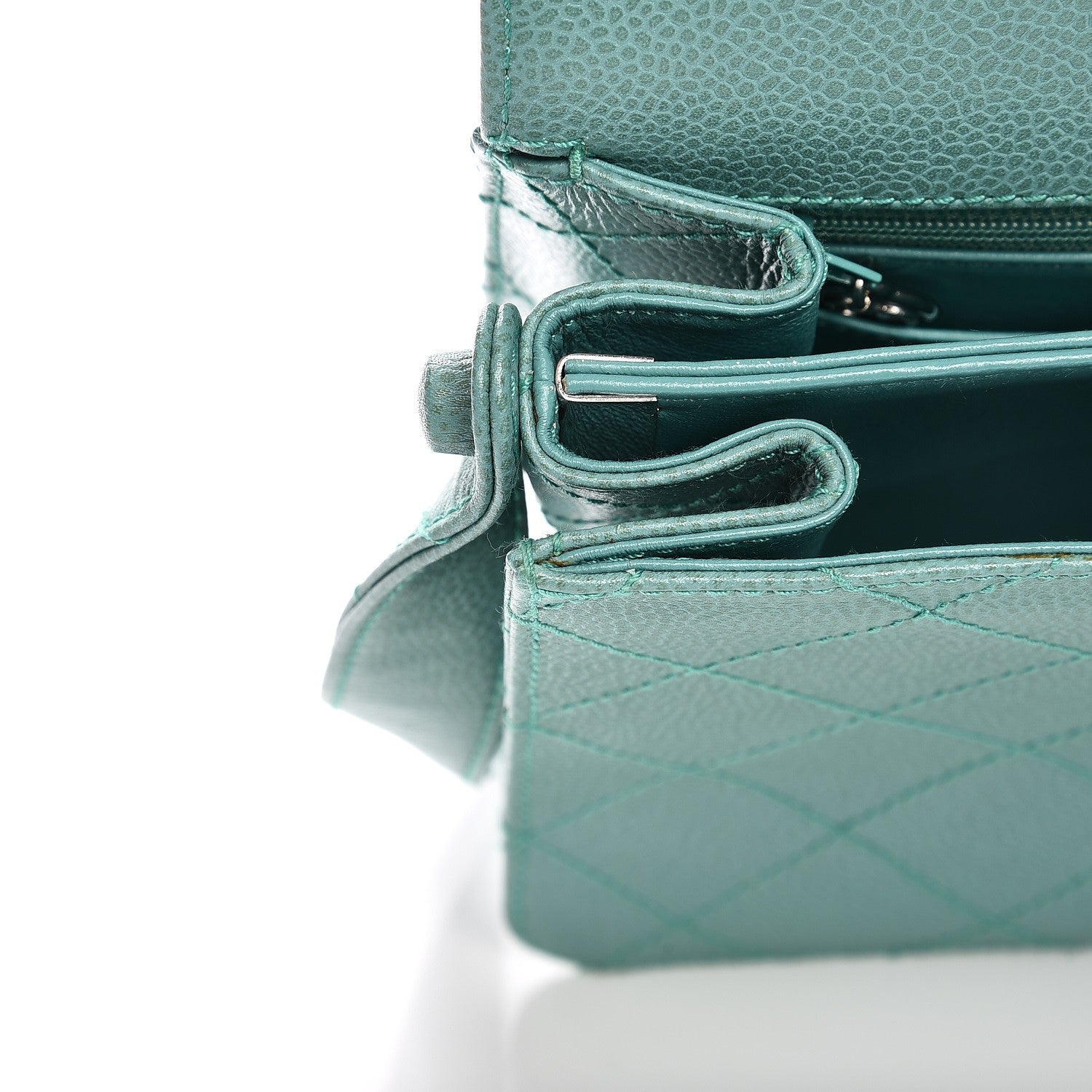 Chanel Caviar Flap Shoulder Bag Green 17 of 21
