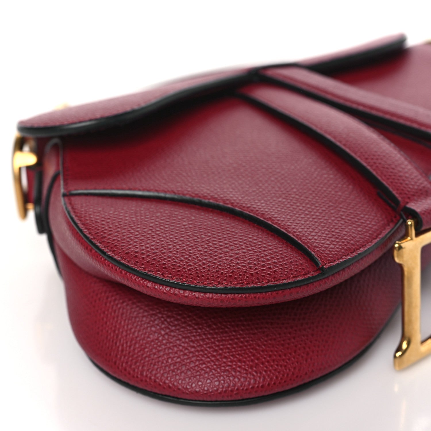 Christian Dior Grained Calfskin Mini Saddle Bag Red 7 of 7