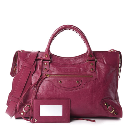 Balenciaga Agneau Classic Gold Hardware City Rose Dahlia 1 of 11