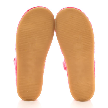 Chanel Cord Lambskin Quilted Logo Sandals 38 Pink 5 of 8