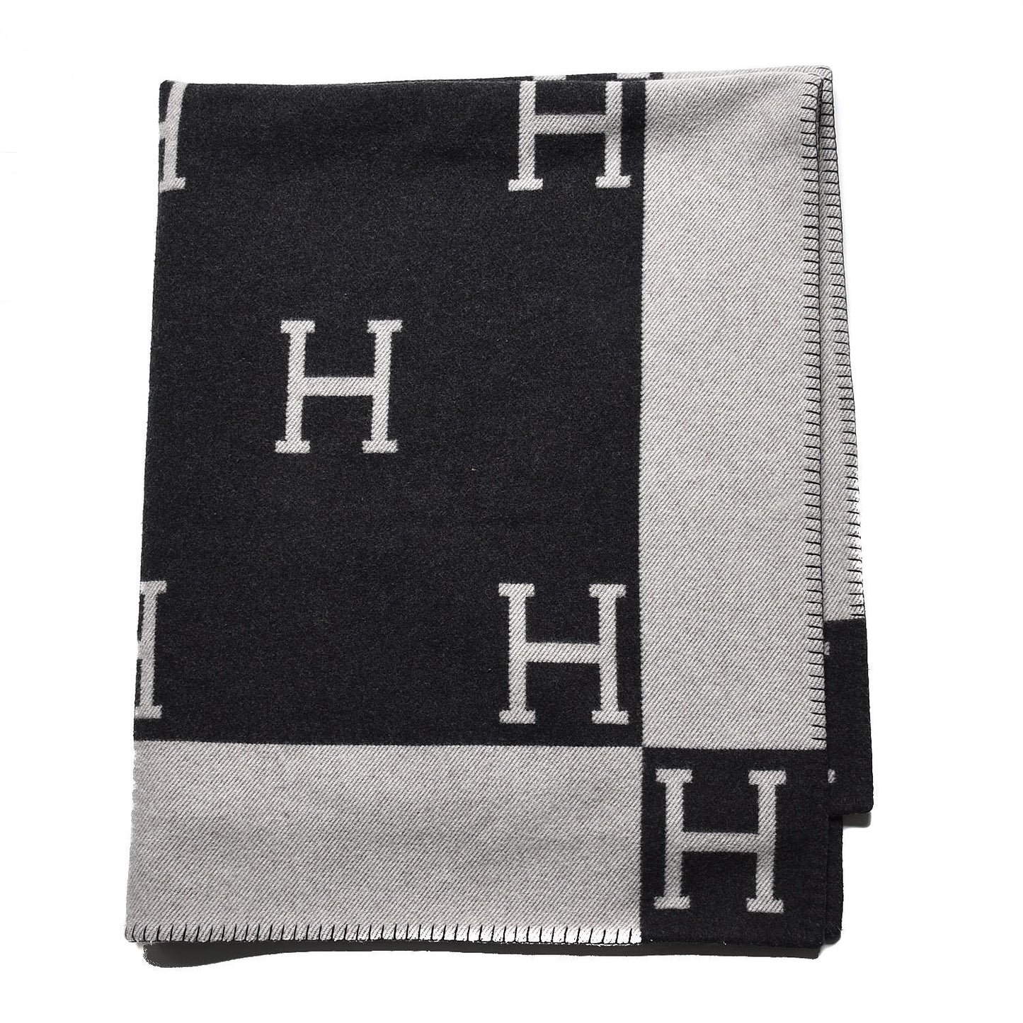 Wool Cashmere Avalon Blanket Ecru Gris Fonce