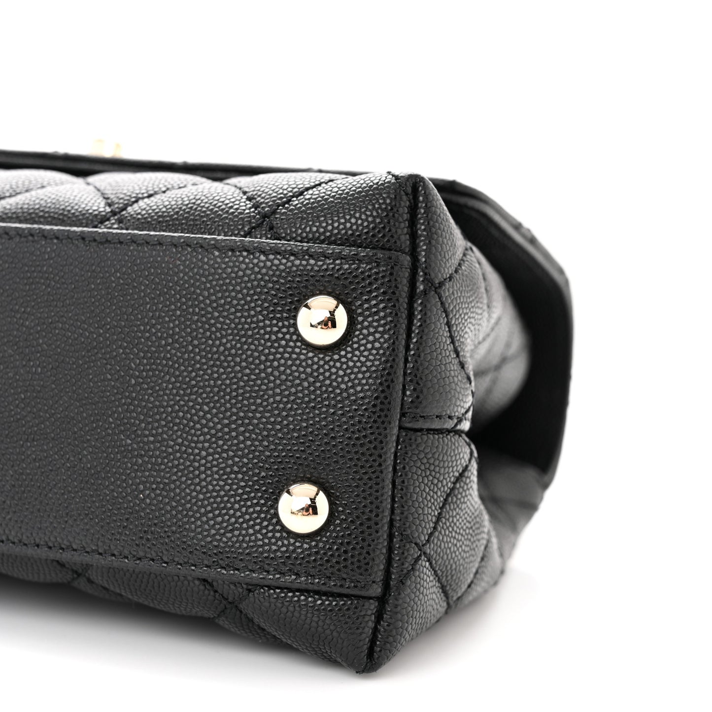 Caviar Quilted Mini Coco Handle Flap Black