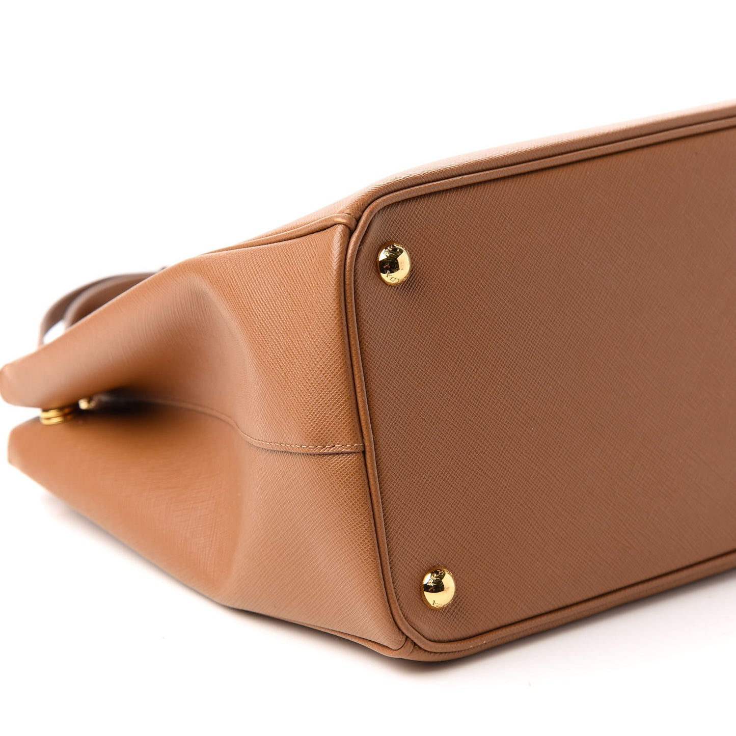 Saffiano Lux Large Galleria Double Zip Tote Caramel