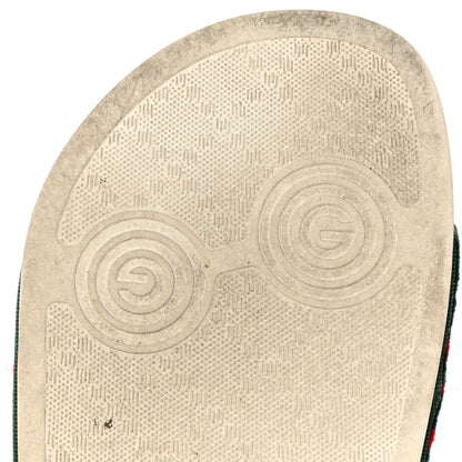 Gucci Velvet GG Monogram Slide Sandals 36 Green Red 7 of 17