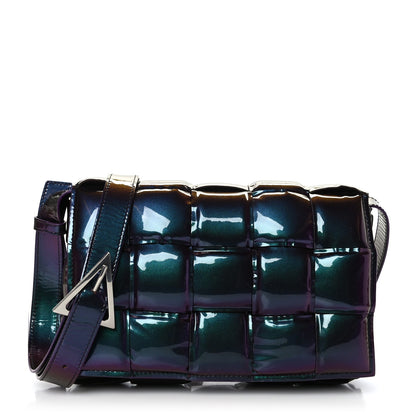 Bottega Veneta Glossy Nail Polish Nappa Maxi Intreccio Padded Cassette Crossbody Bag Holographic 1 of 8