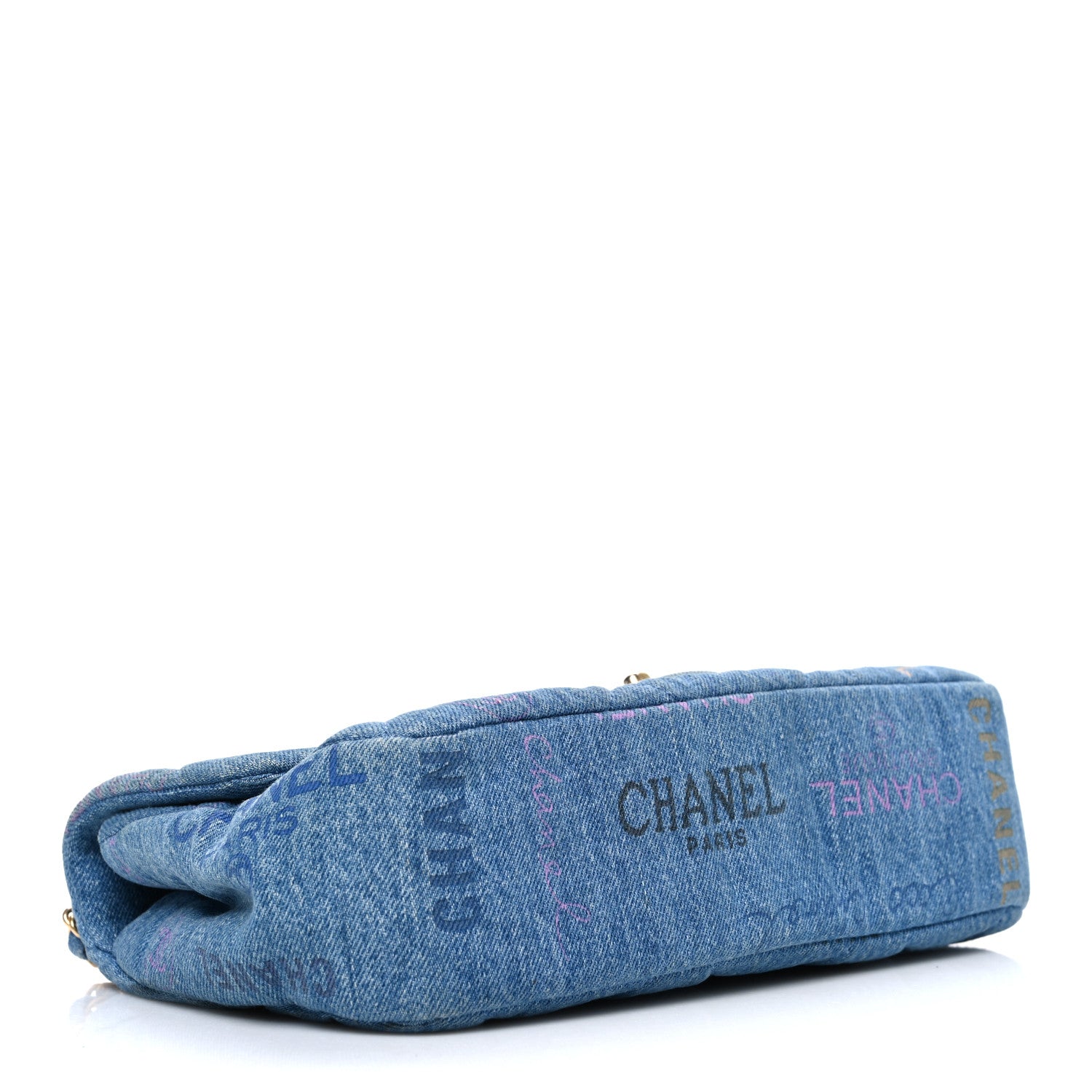 Chanel Denim Quilted Denim Large Mood Flap Blue Multicolor 4 of 10