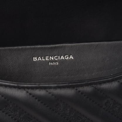 Balenciaga Calfskin Logo Matelasse Large BB Flap Chain Shoulder Bag Black 8 of 10