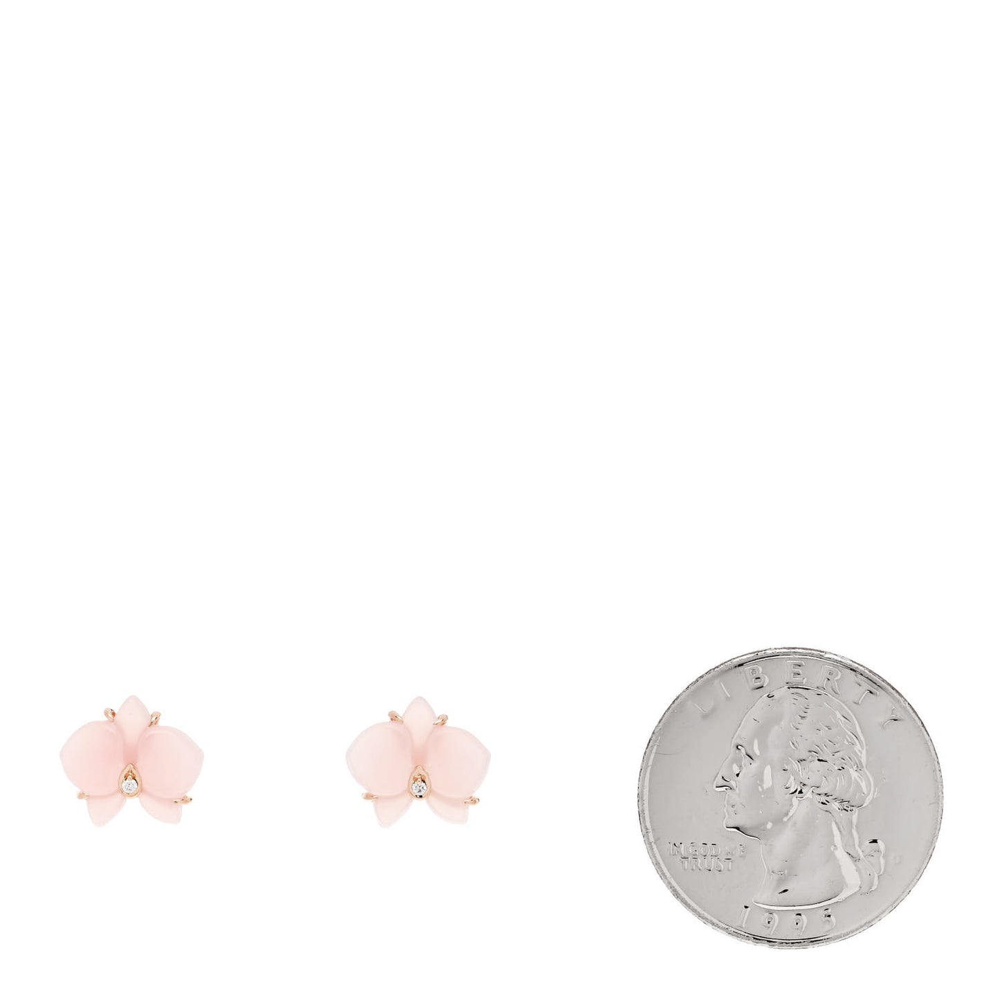 18K Pink Gold Diamond Rose Quartz Caresse D'Orchidees Par Cartier Earrings