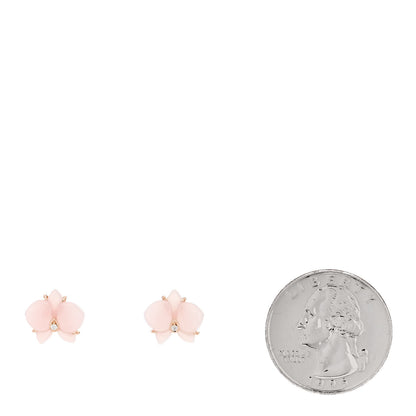 Cartier 18K Pink Gold Diamond Rose Quartz Caresse D'Orchidees Par Cartier Earrings 2 of 5