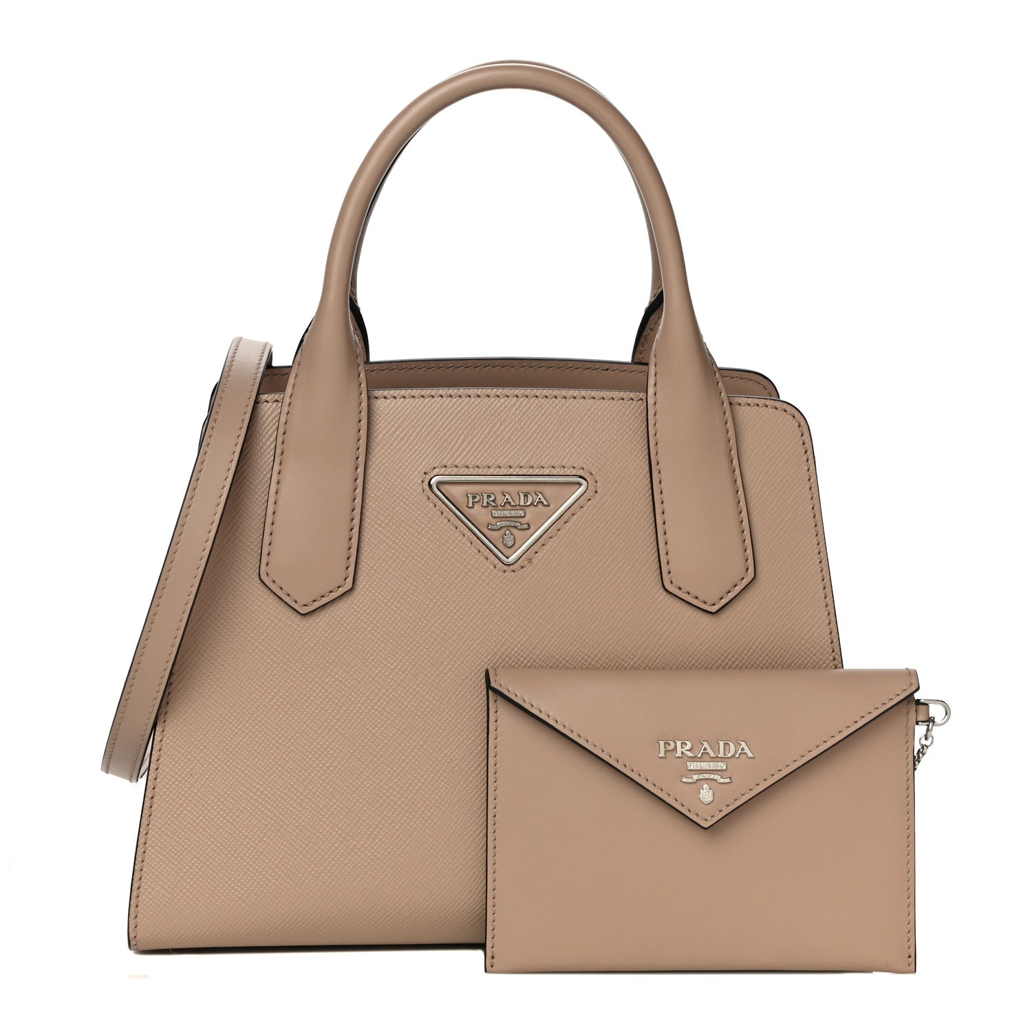 Prada Saffiano Cuir Small Top Handle Tote Cammeo 3 of 10