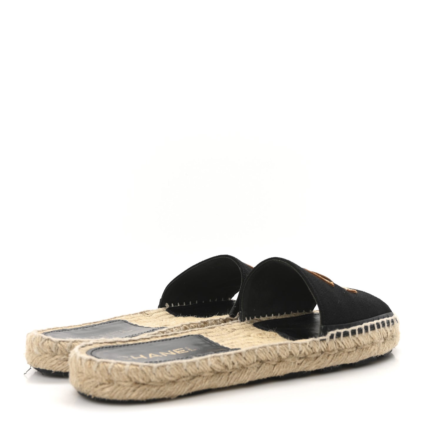 Wool Laminated Lambskin CC Slide Sandals 41 Black Gold