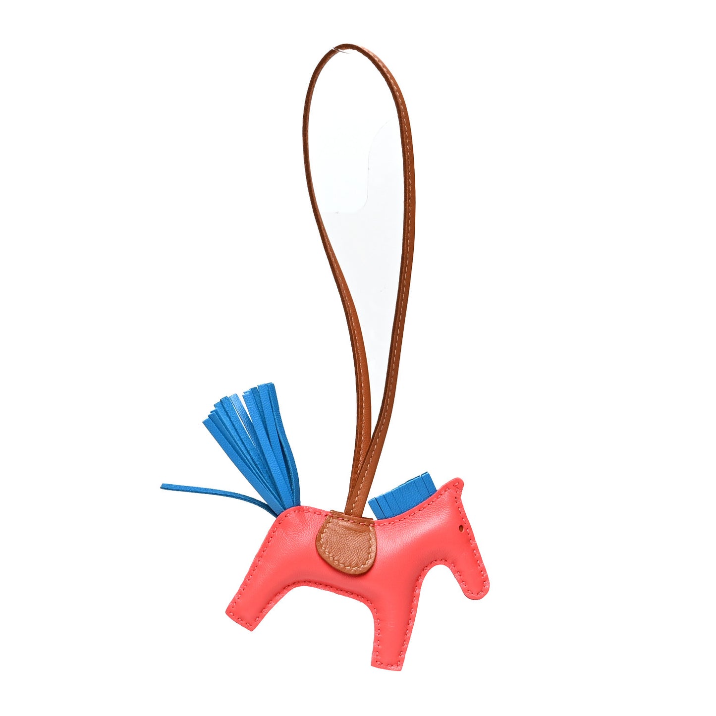Milo Lambskin Grigri Rodeo Horse Bag Charm PM Rose Texas Bleu Zanzibar Gold