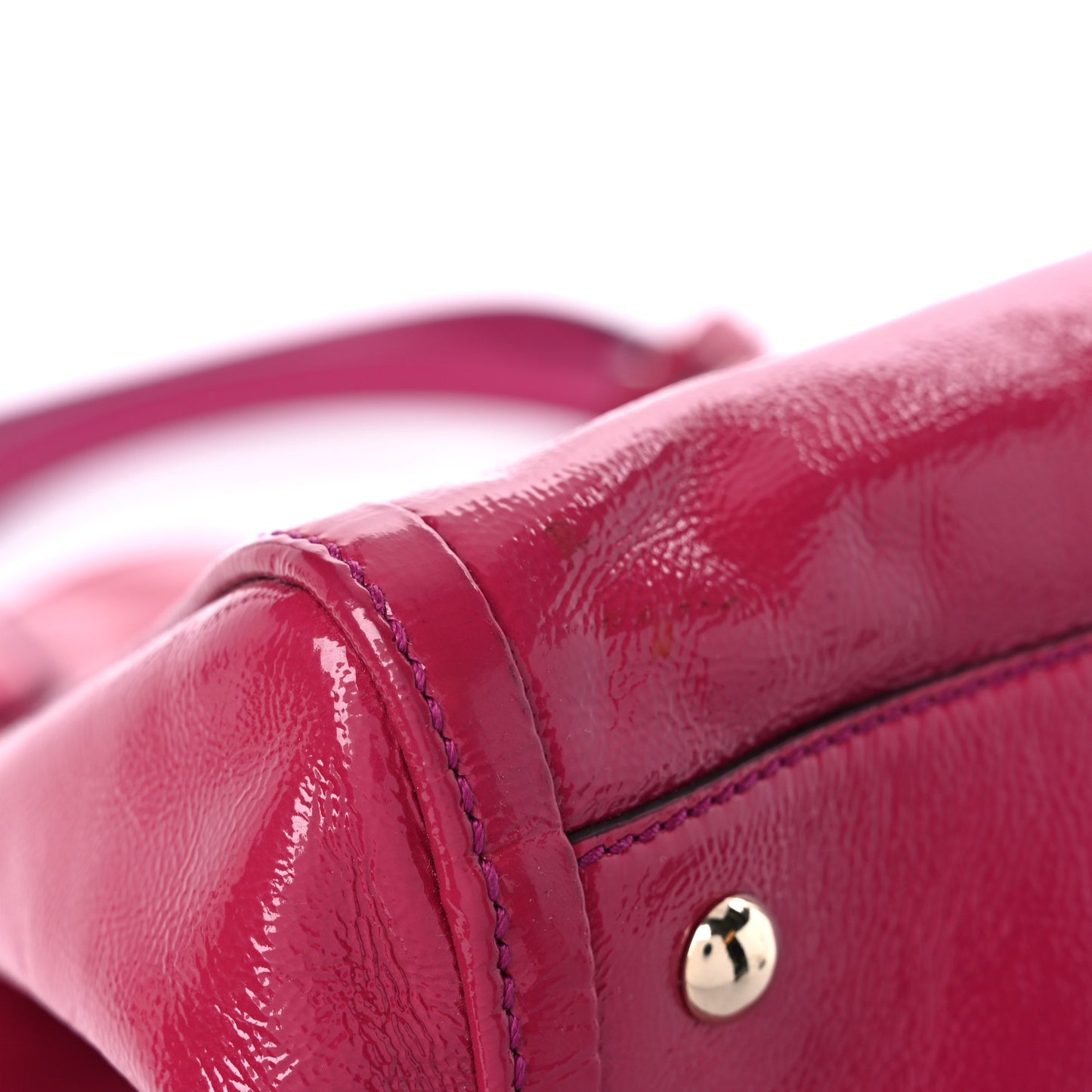 Vernice Naplack Medium Soho Shoulder Bag Bright Bouganville