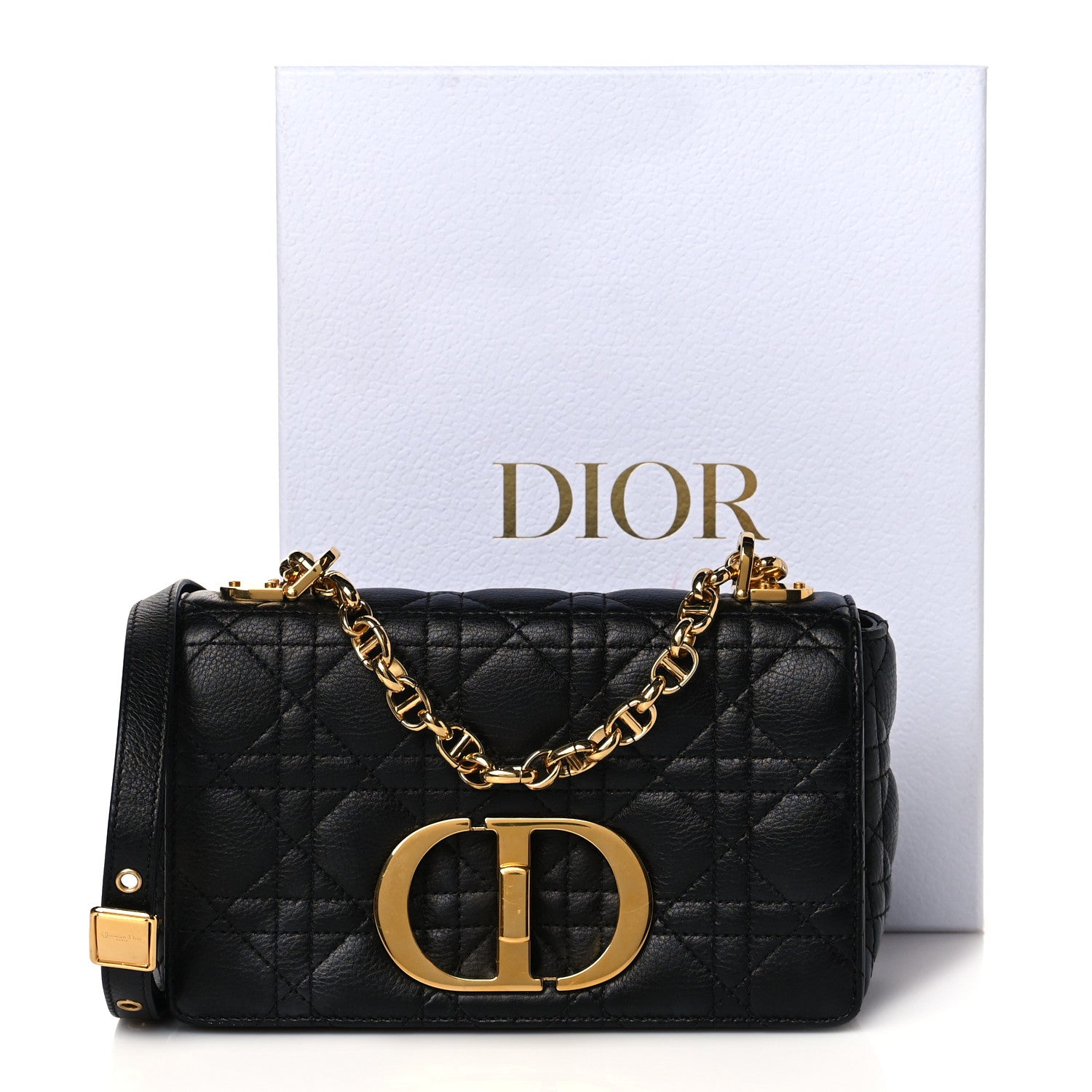 Christian Dior Calfskin Cannage Small Caro Bag Black 11 of 11