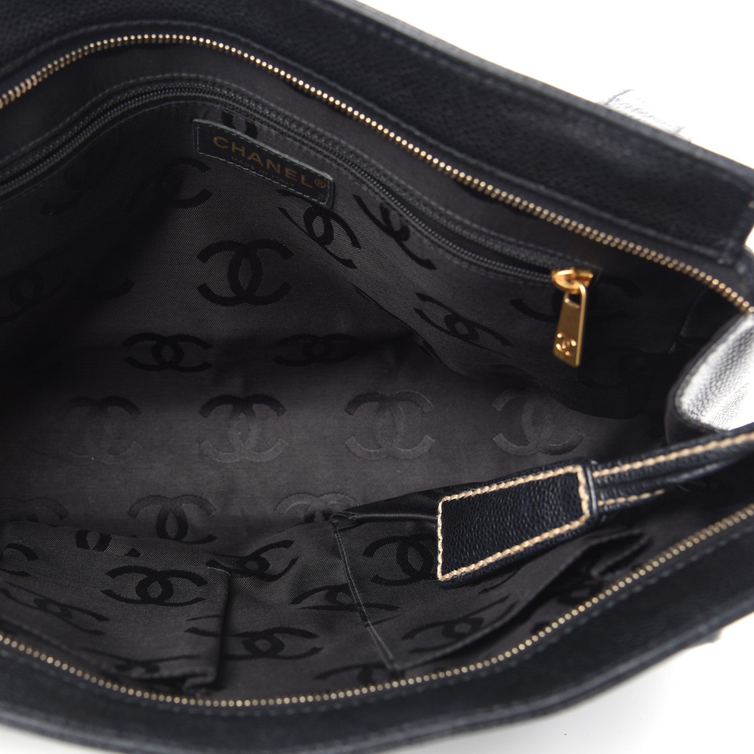 Chanel Caviar Stitched CC Shoulder Bag Black 5 of 10