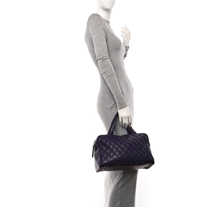 Chanel Caviar Quilted Bowler Dark Purple 2 of 12
