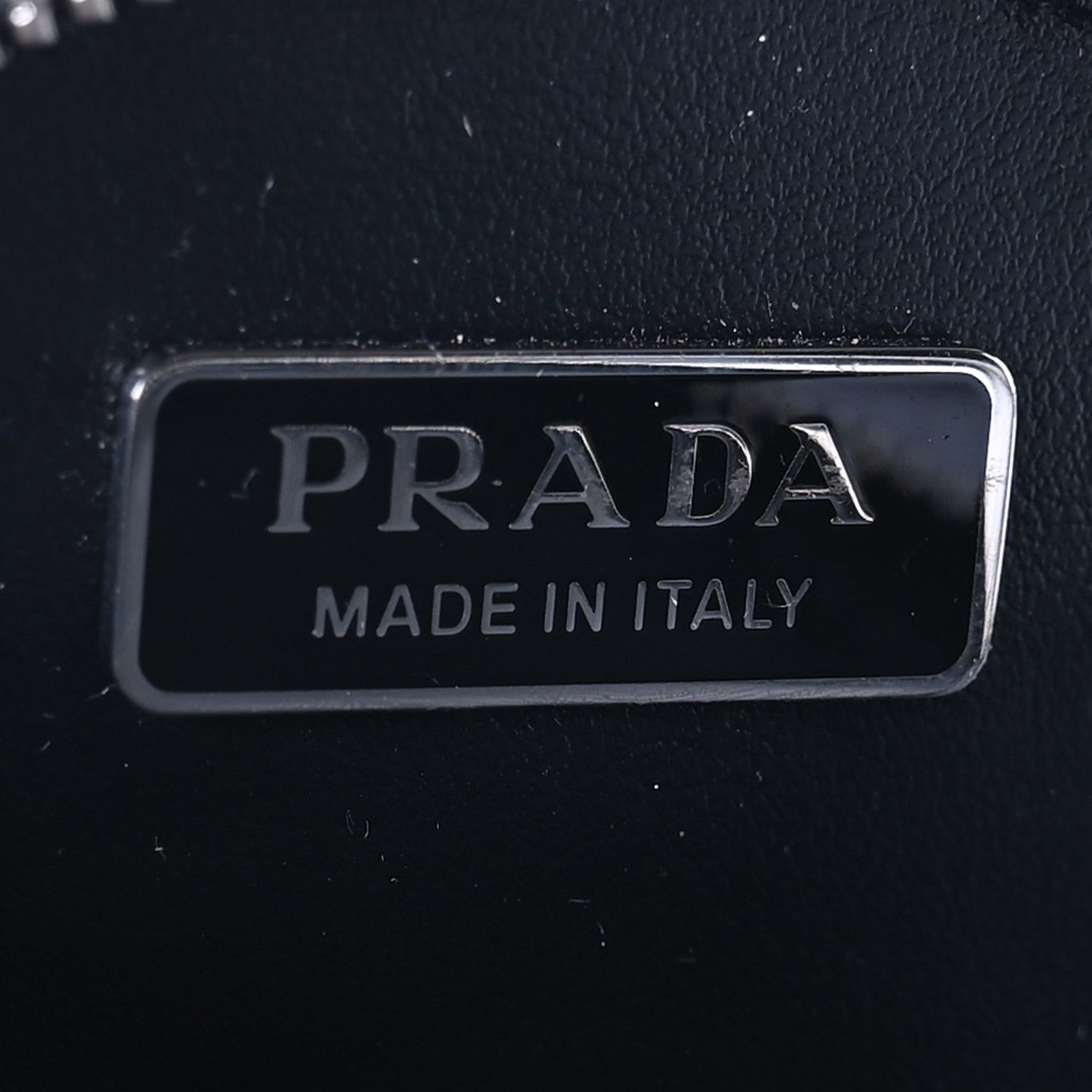 Prada Spazzolato Round Coin Pouch Bag Charm Black 6 of 7