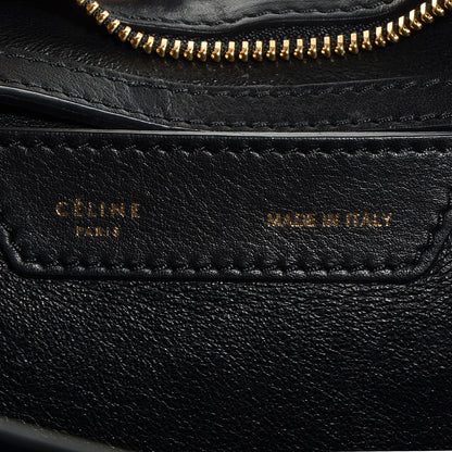 Celine Crocodile Embossed Medium Trapeze Black 6 of 9