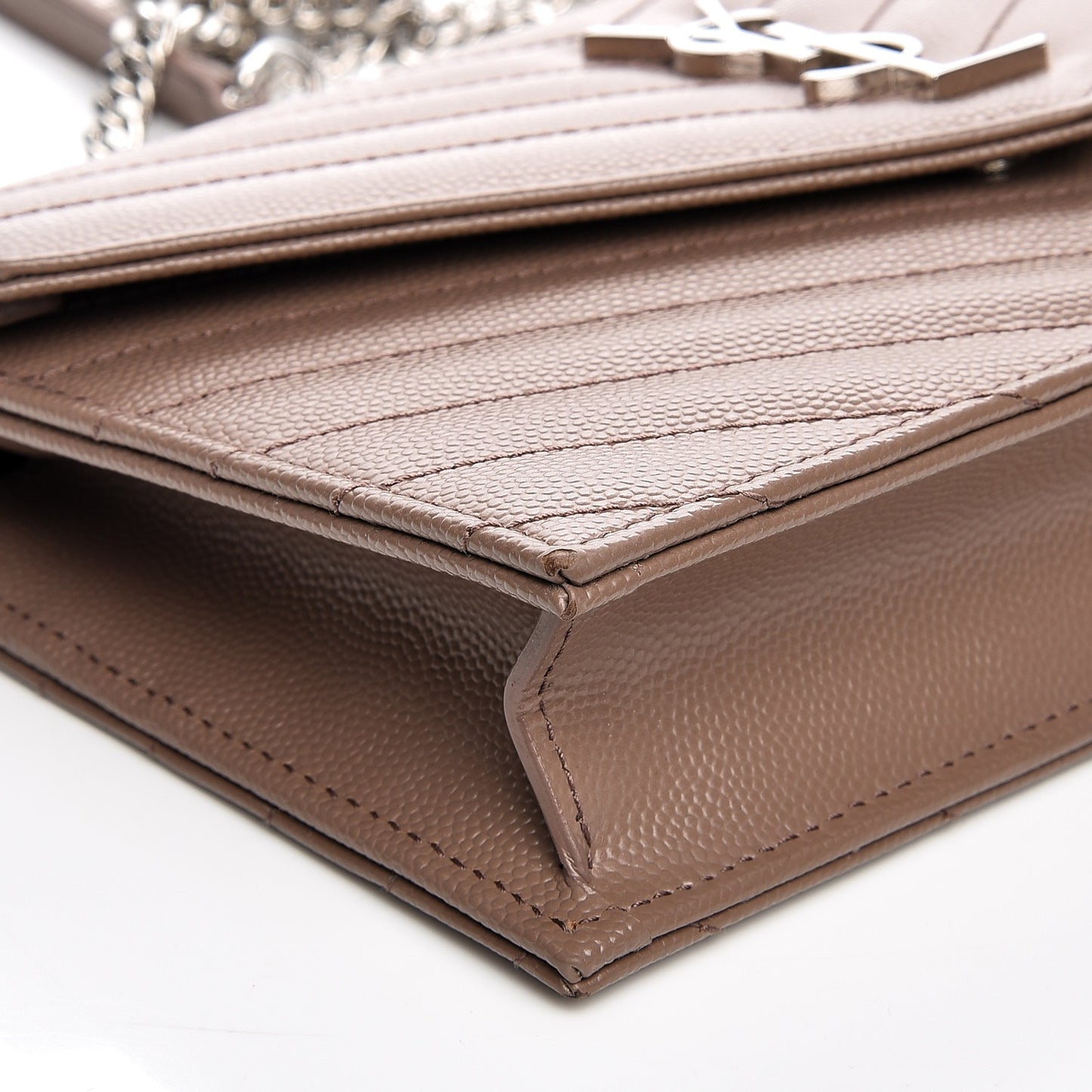 Grain De Poudre Matelasse Chevron Monogram Envelope Chain Wallet Fard