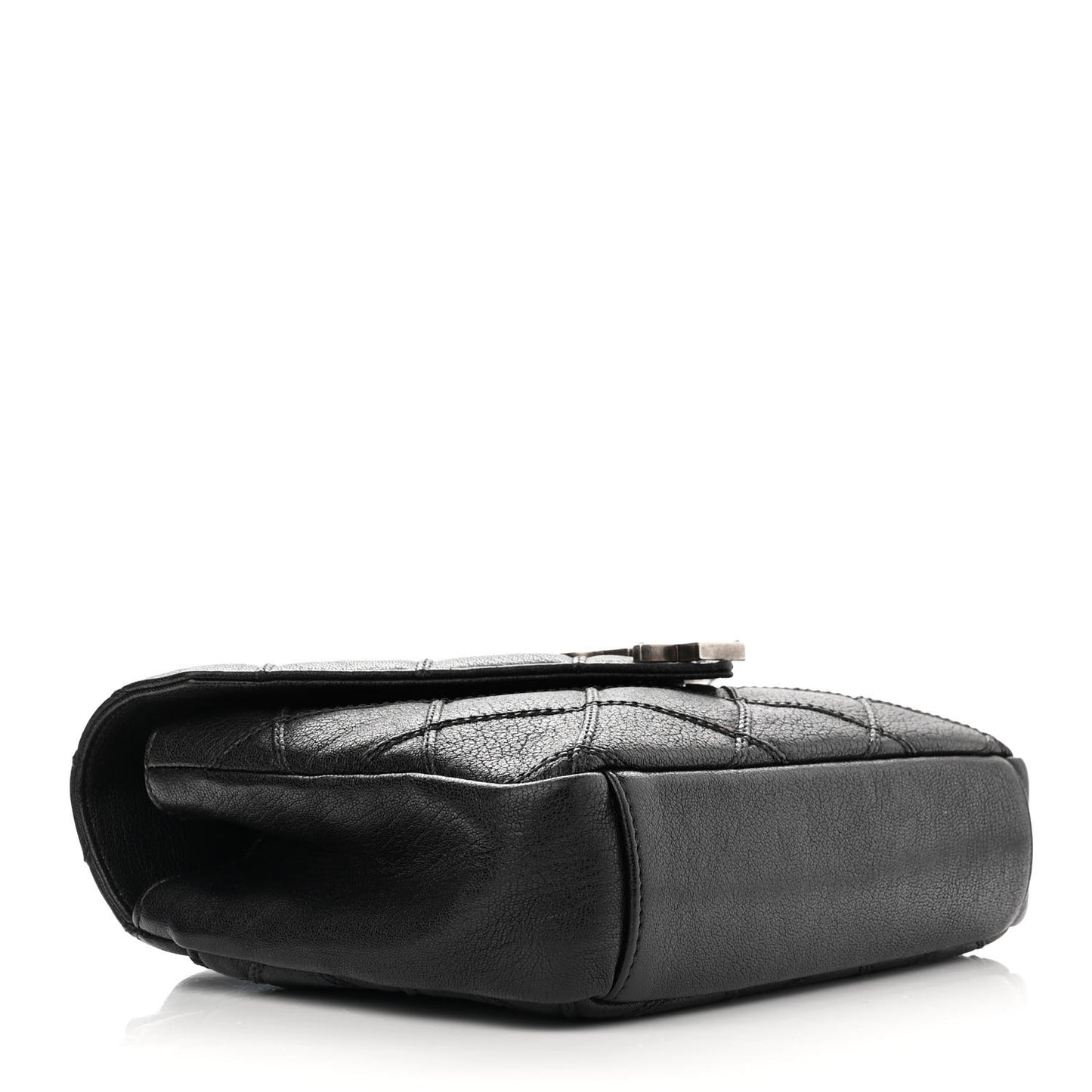 Calfskin Matelasse Diamond Quilted Monogram Medium College Bag Black