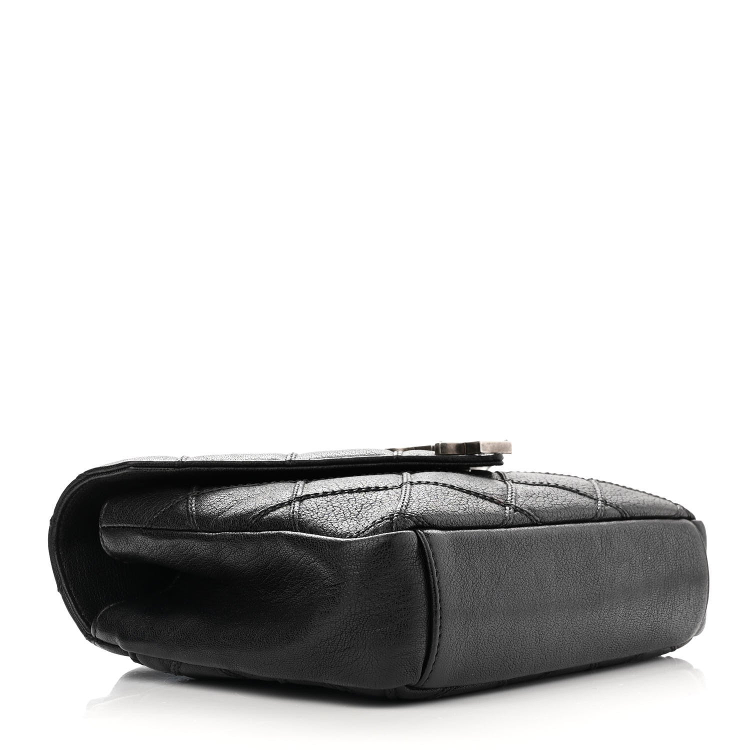 Saint Laurent Calfskin Matelasse Diamond Quilted Monogram Medium College Bag Black 4 of 12
