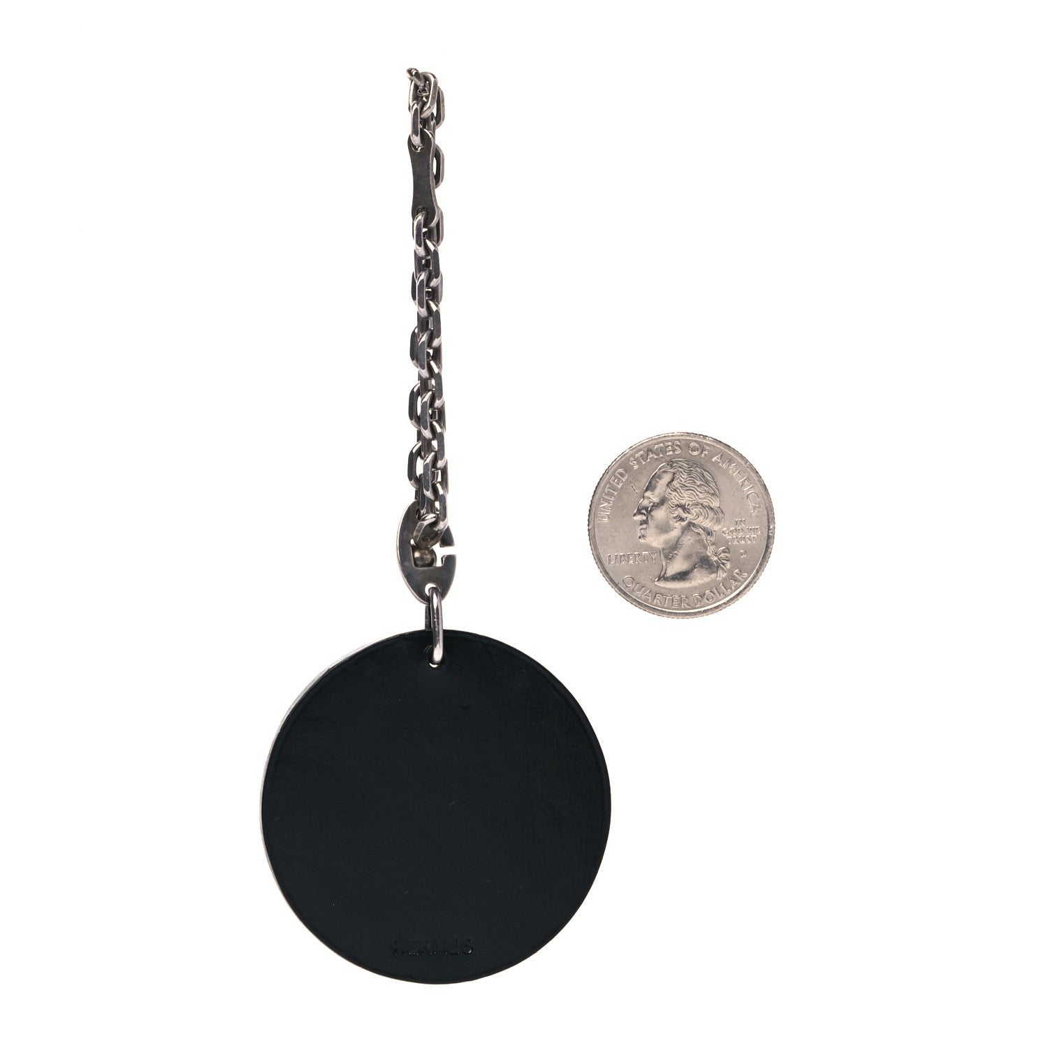 Hermes Box Bull Key Chain Bag Charm Black 2 of 4