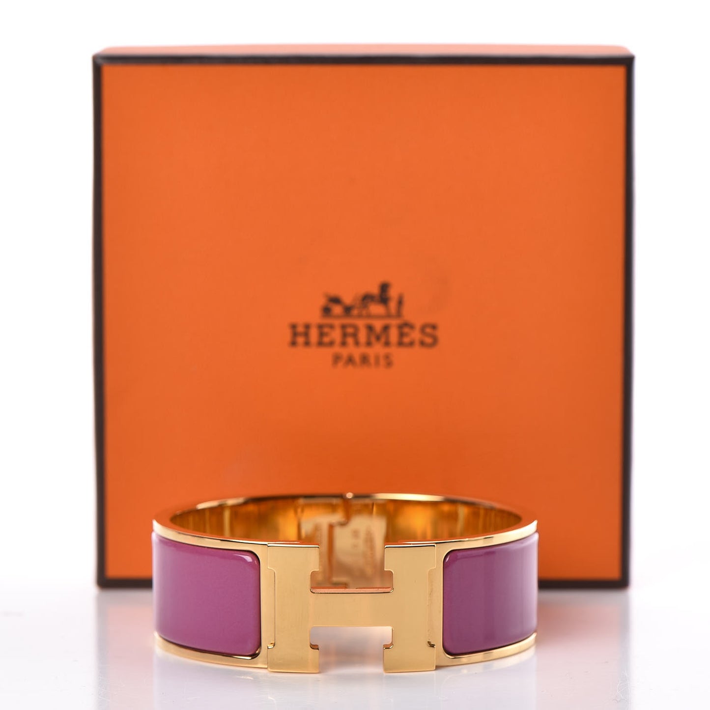 Enamel Wide Clic Clac H Bracelet PM Rose Azalee