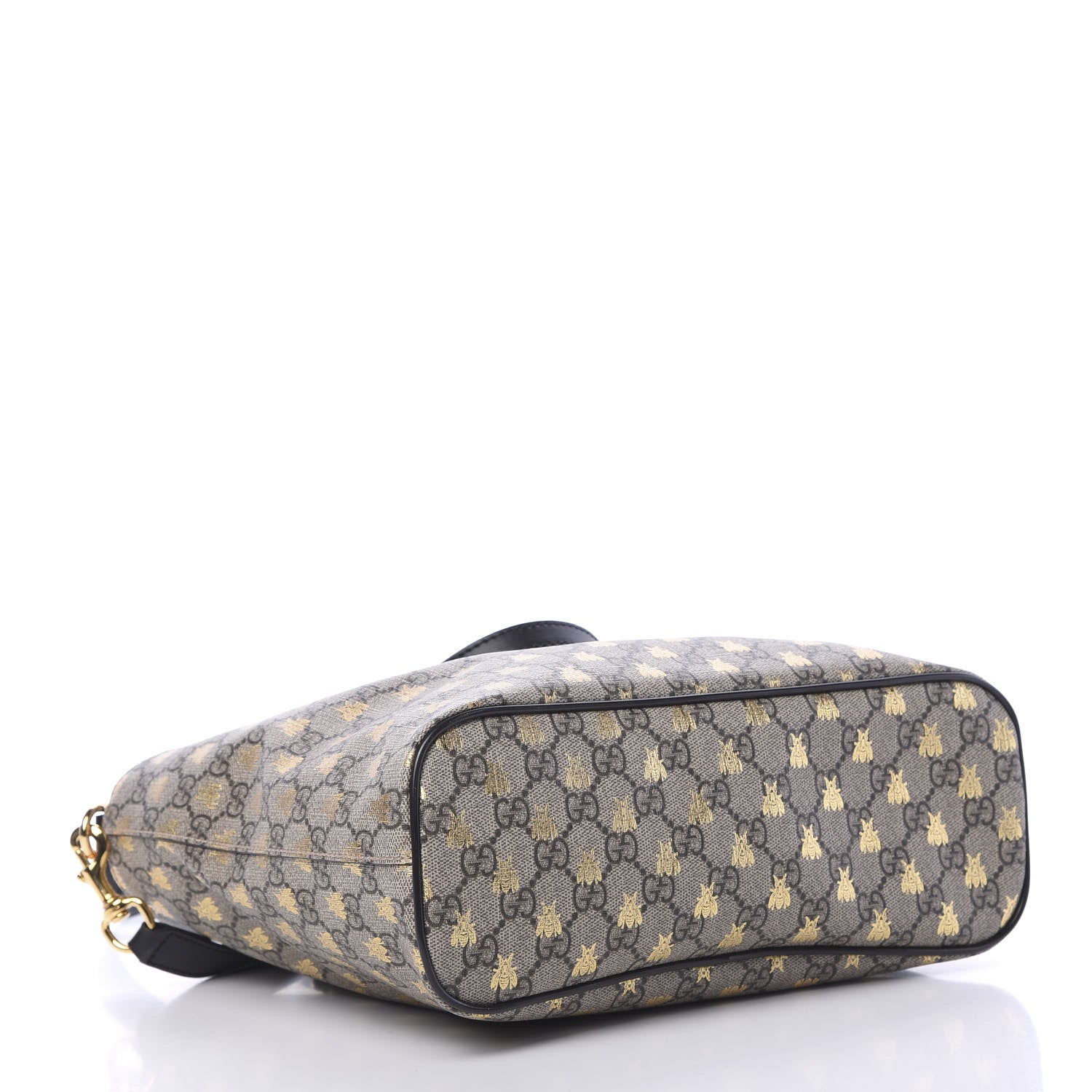 Gucci Soft GG Supreme Monogram Bees Small Crossbody Tote Beige Oro Black 3 of 10