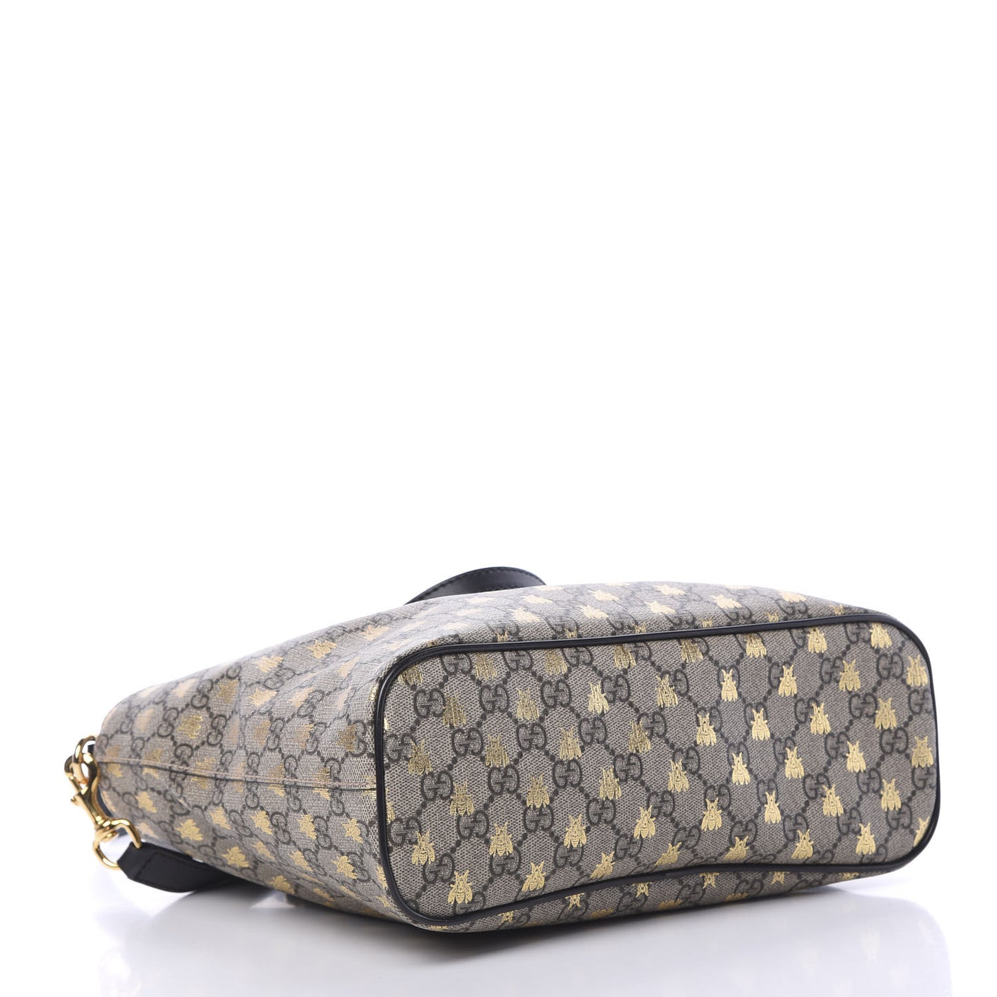 Soft GG Supreme Monogram Bees Small Crossbody Tote Beige Oro Black