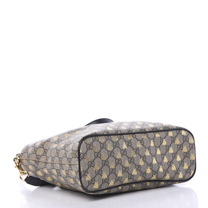 Gucci Soft GG Supreme Monogram Bees Small Crossbody Tote Beige Oro Black 3 of 10