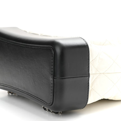 Chanel Aged Calfskin Quilted Gabrielle Backpack Black White 9 of 9