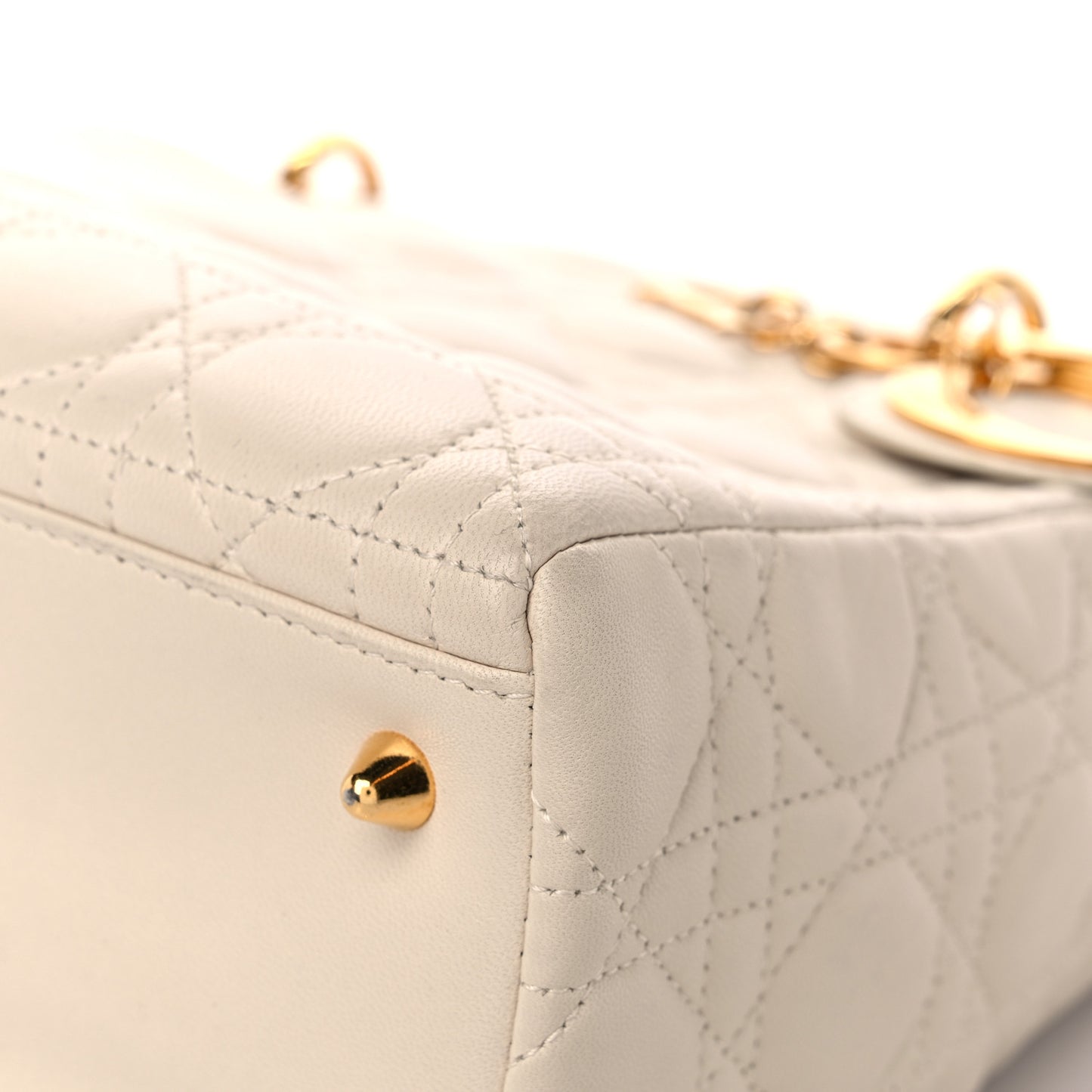 Lambskin Cannage Medium Lady Dior Light Beige
