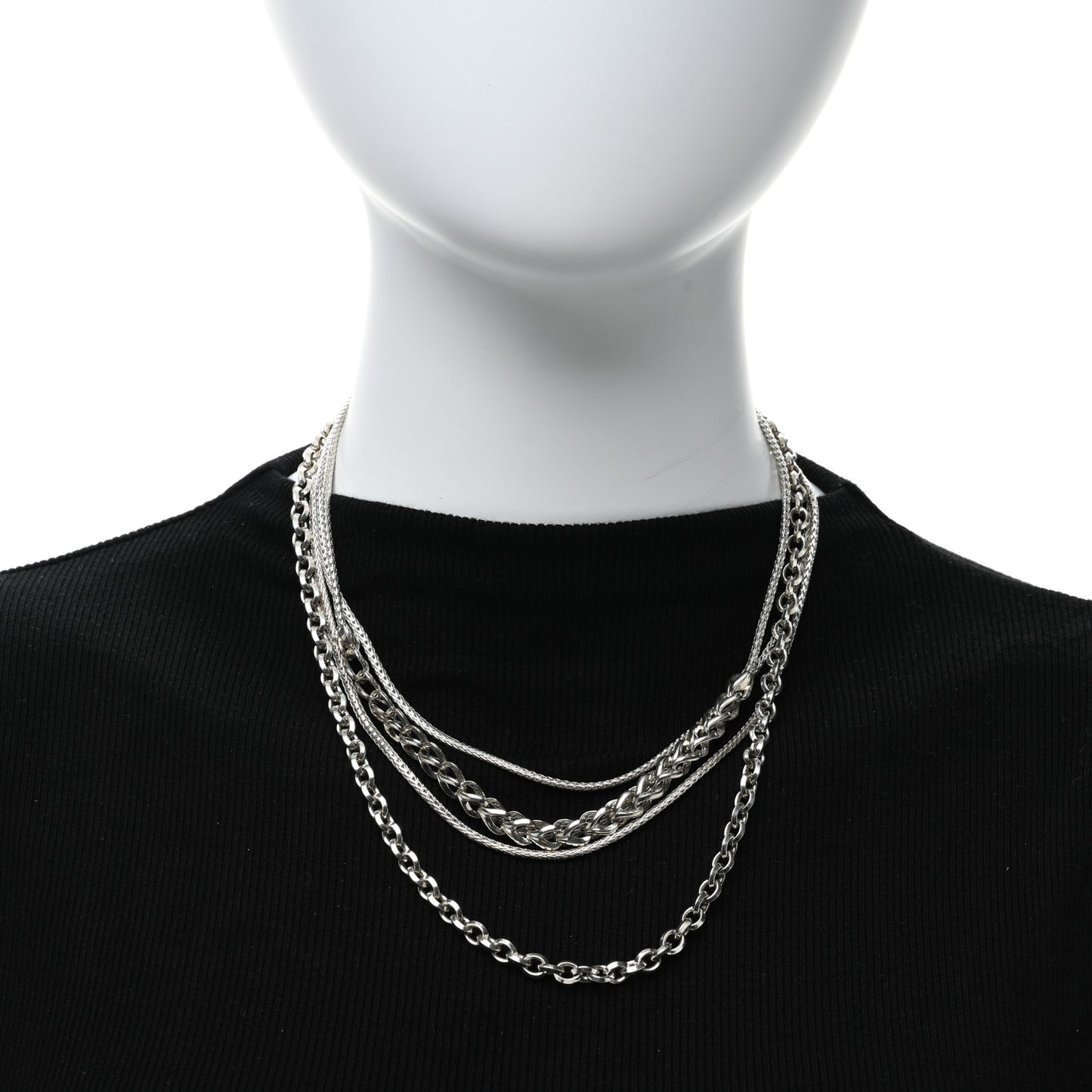 Sterling Silver Asli Classic Chain Multi Row Necklace