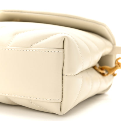 Saint Laurent Calfskin Y Quilted Monogram Toy Loulou Crossbody Bag Crema Soft 10 of 11
