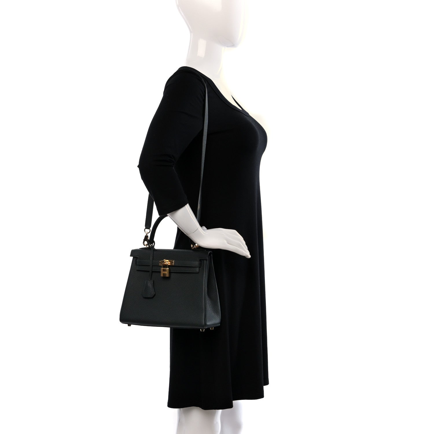 Hermes Togo Kelly Retourne 25 Vert Fonce 3 of 11