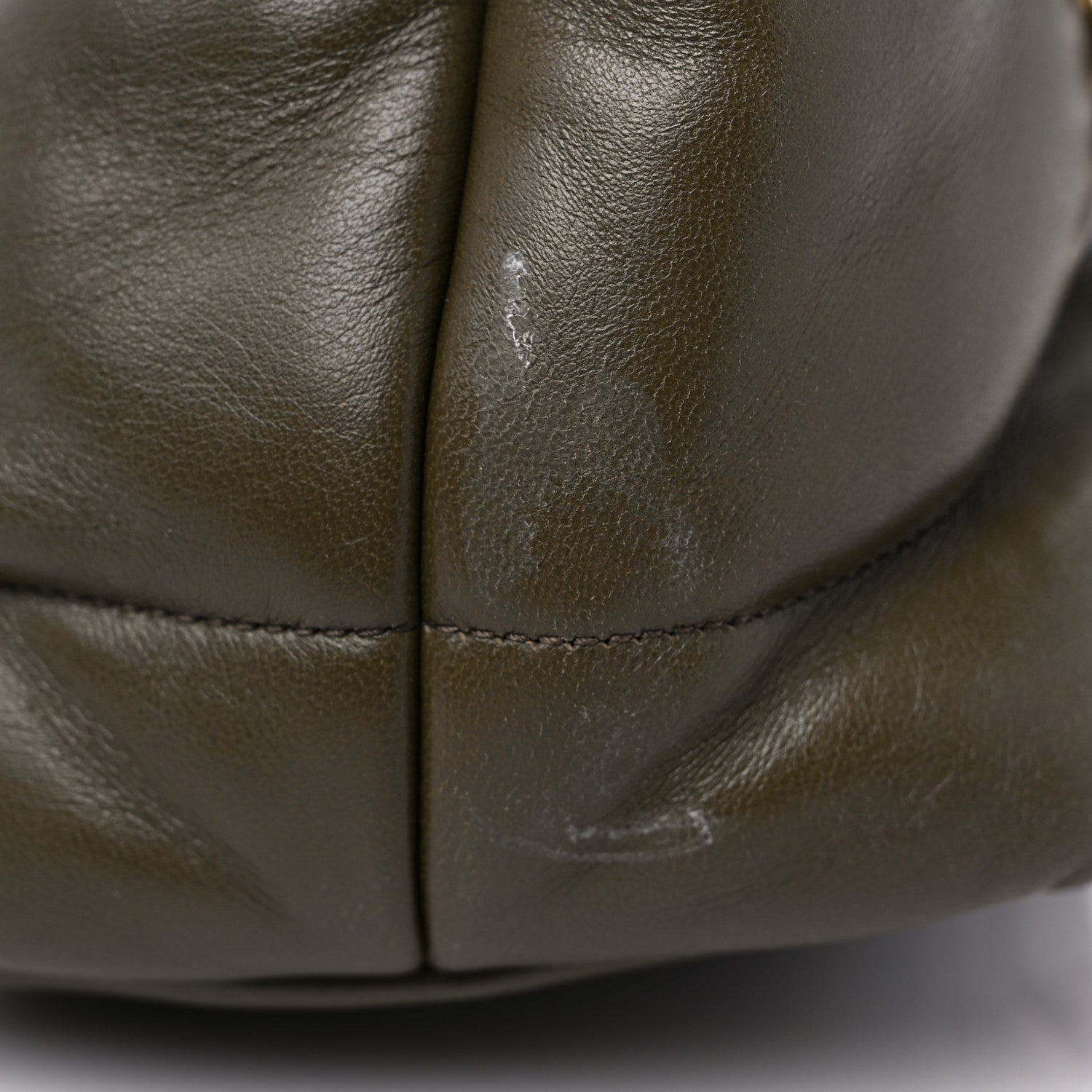 Saint Laurent Lambskin Quilted Medium Loulou Puffer Monogram Chain Satchel Seaweed 11 of 12
