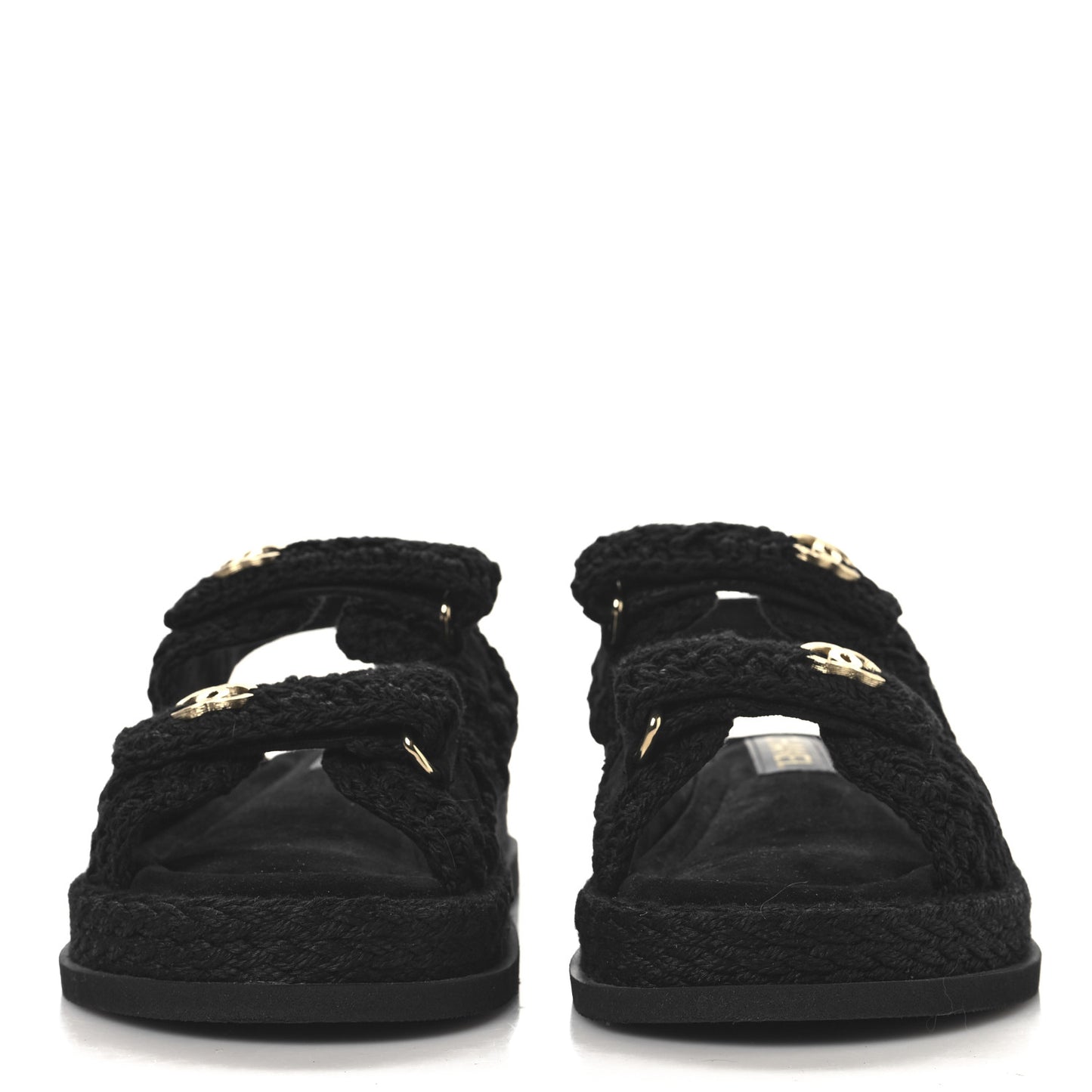 Crochet Velcro Dad Sandals 36 Black