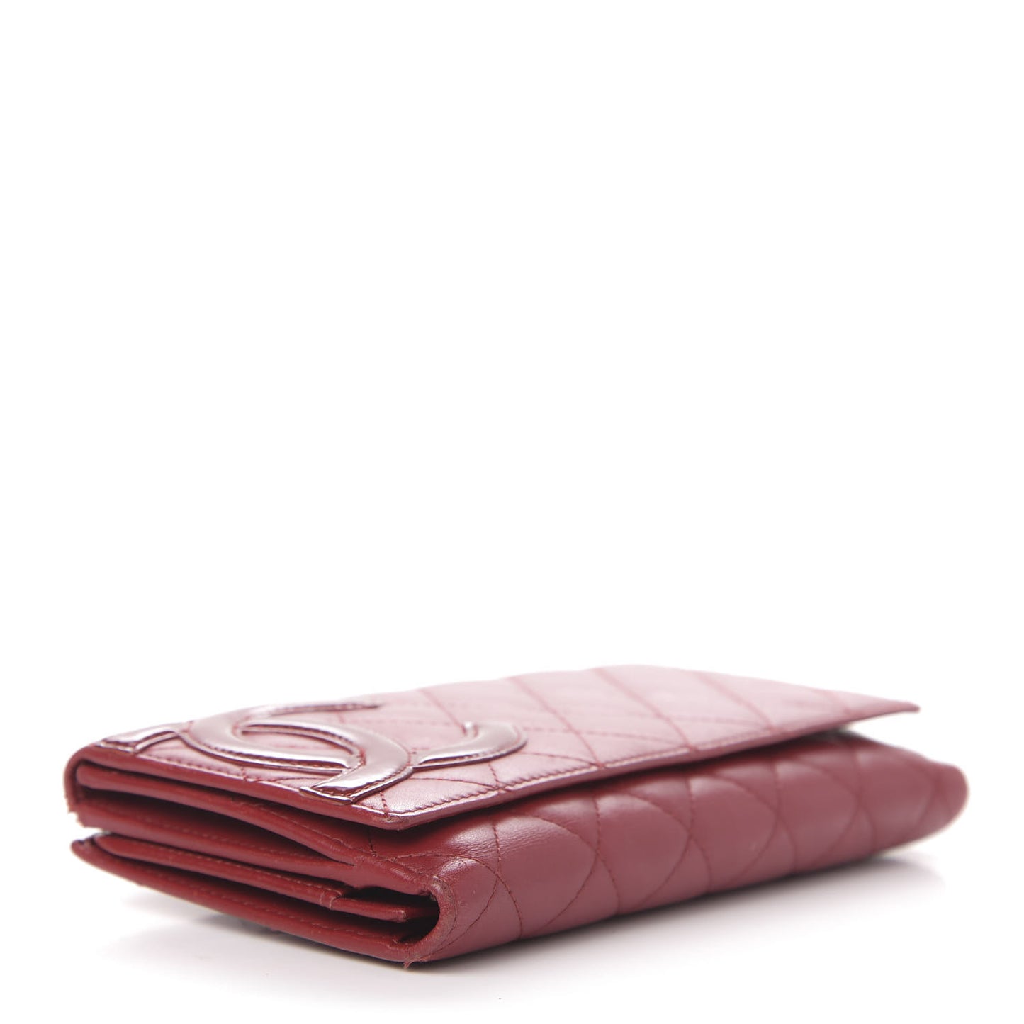 Calfskin Quilted Cambon Long Double Wallet Red