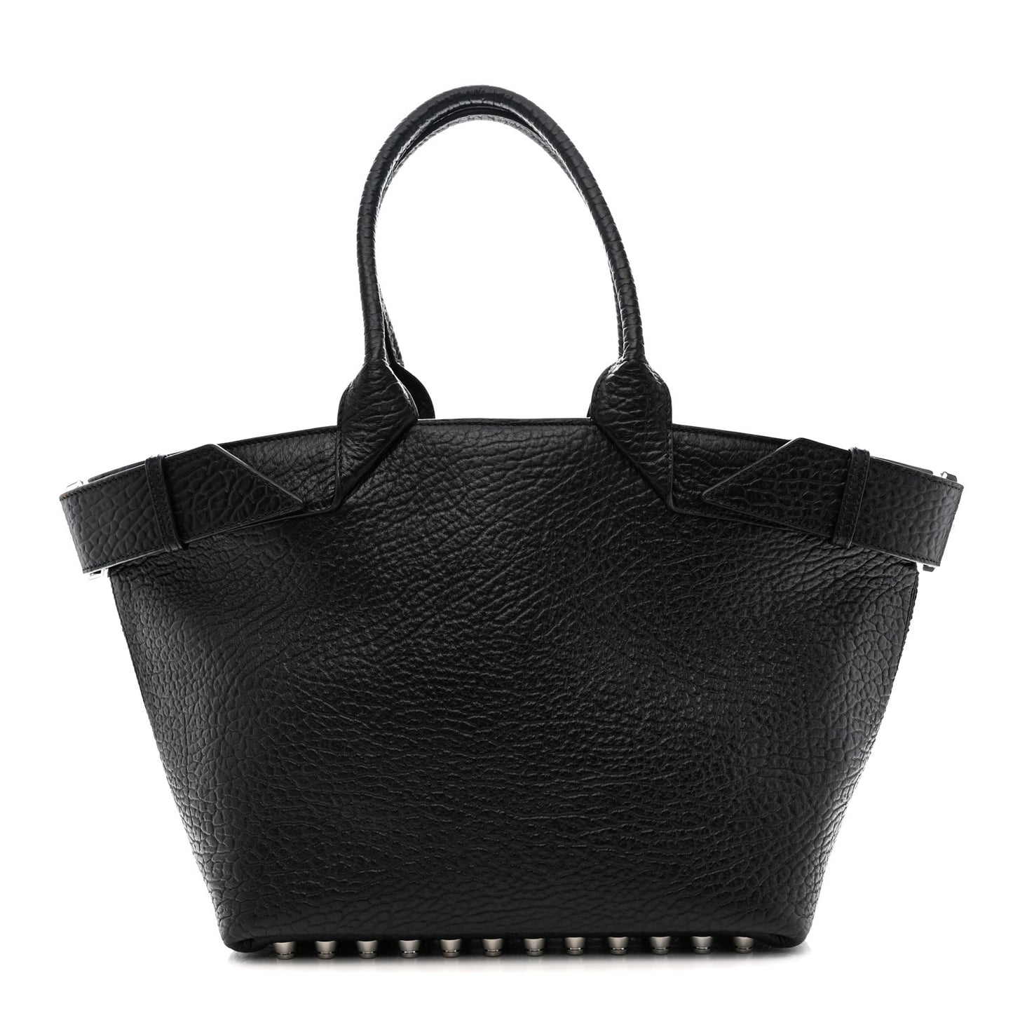 Pebbled Calfskin Rhett Large Tote Black Silver Hardware
