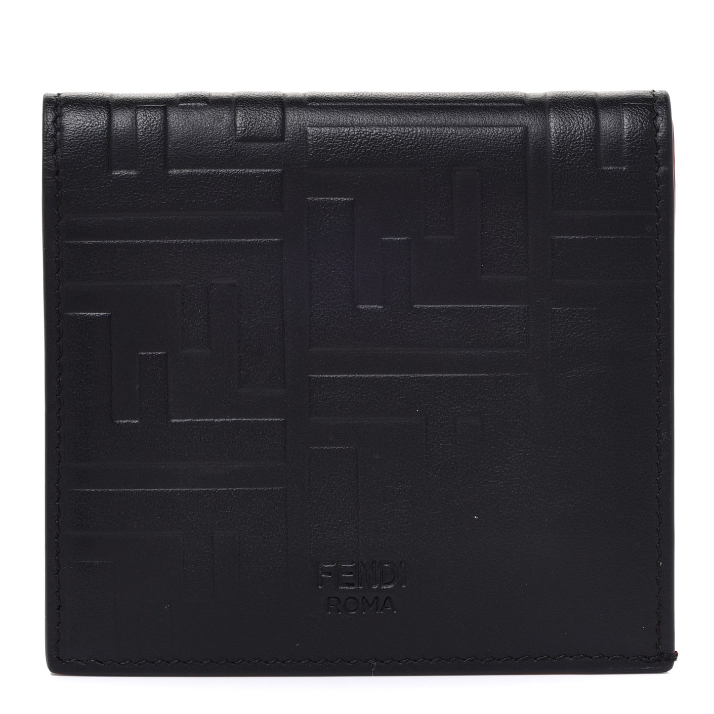 Vitello Grace FF Gradient Embossed Bi-fold Wallet Black